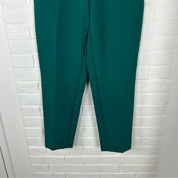 Zara Green High Rise Tapered Trouser Pants w Gold Button Accent Detail Size XS - Picture 8 of 14
